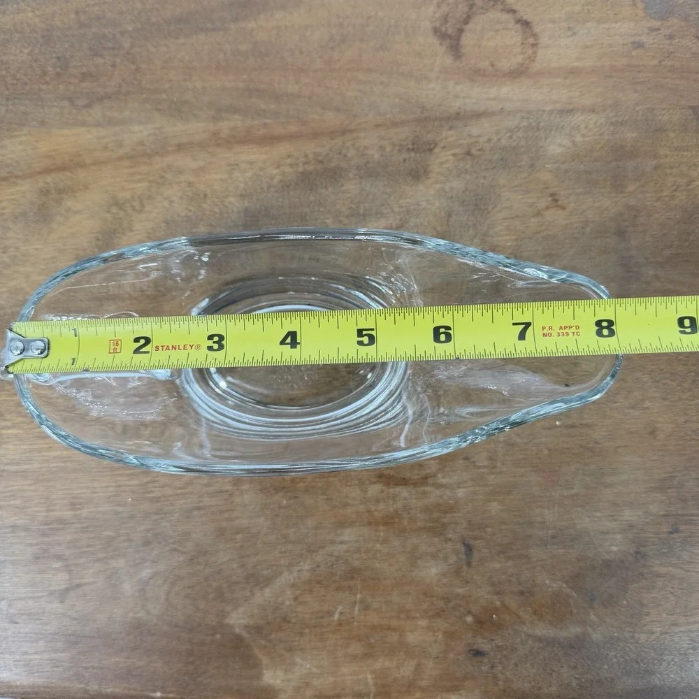 Vintage 1970s Anchor Hocking 10oz Gravy Boat Clear Glass #1028 Made In USA EUC